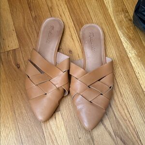 Madewell Women's Brown Woven Leather Mules